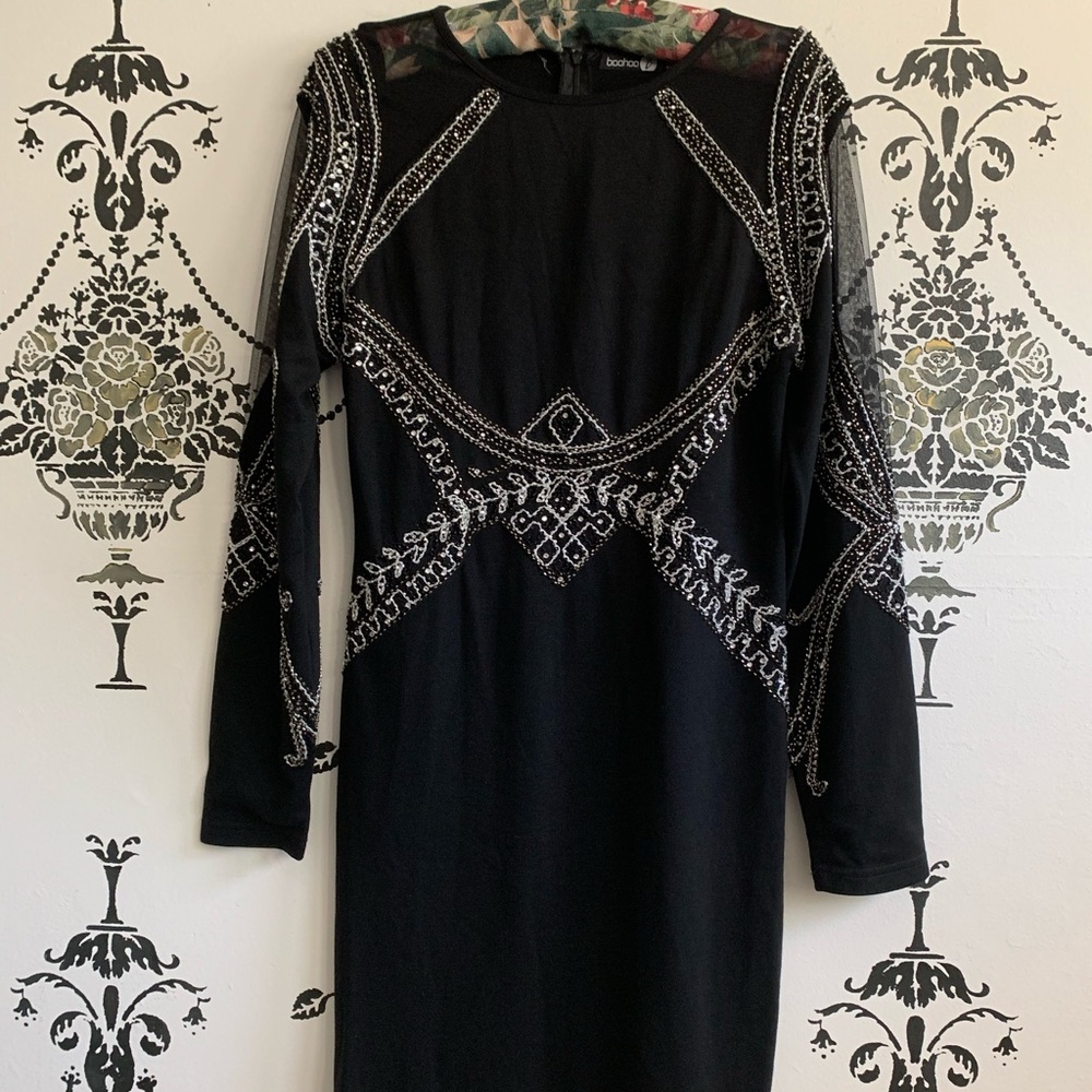 Boohoo Embellished Mini Dress
